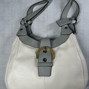 Coach Two-Tone Gray and Cream Shoulder Bag